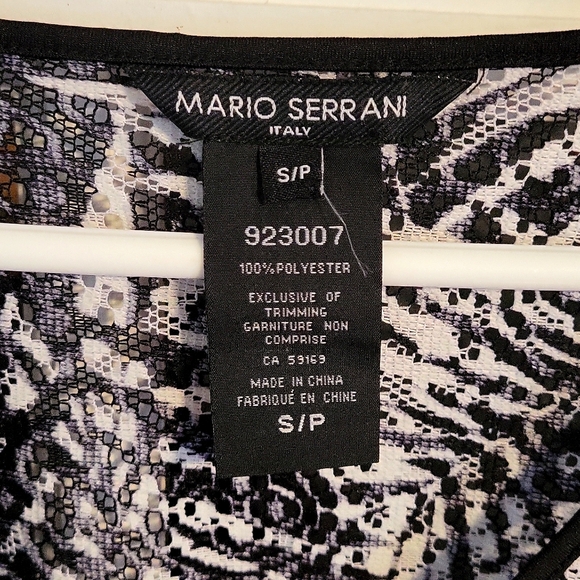 Mario Serrani Italy Light weight Beach/ Pool cover up Black & White size Small - Picture 3 of 6